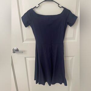 NWT Sarin Matthew’s Navy Blue Off-Shoulder Dress